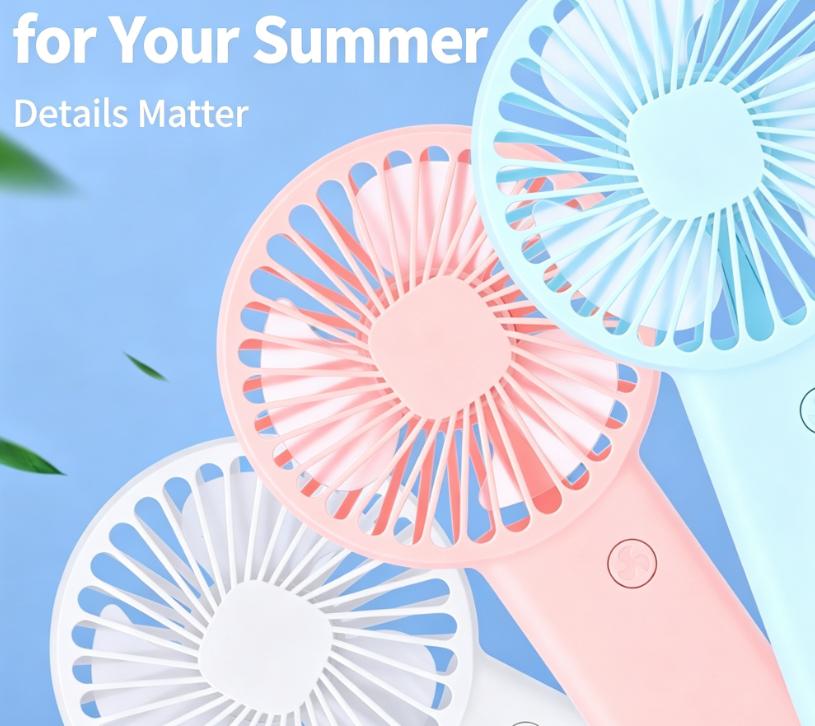 Handheld Mini Fan USB Rechargeable Portable Student Desk Fan Office Phone Stand Quiet Strong Wind