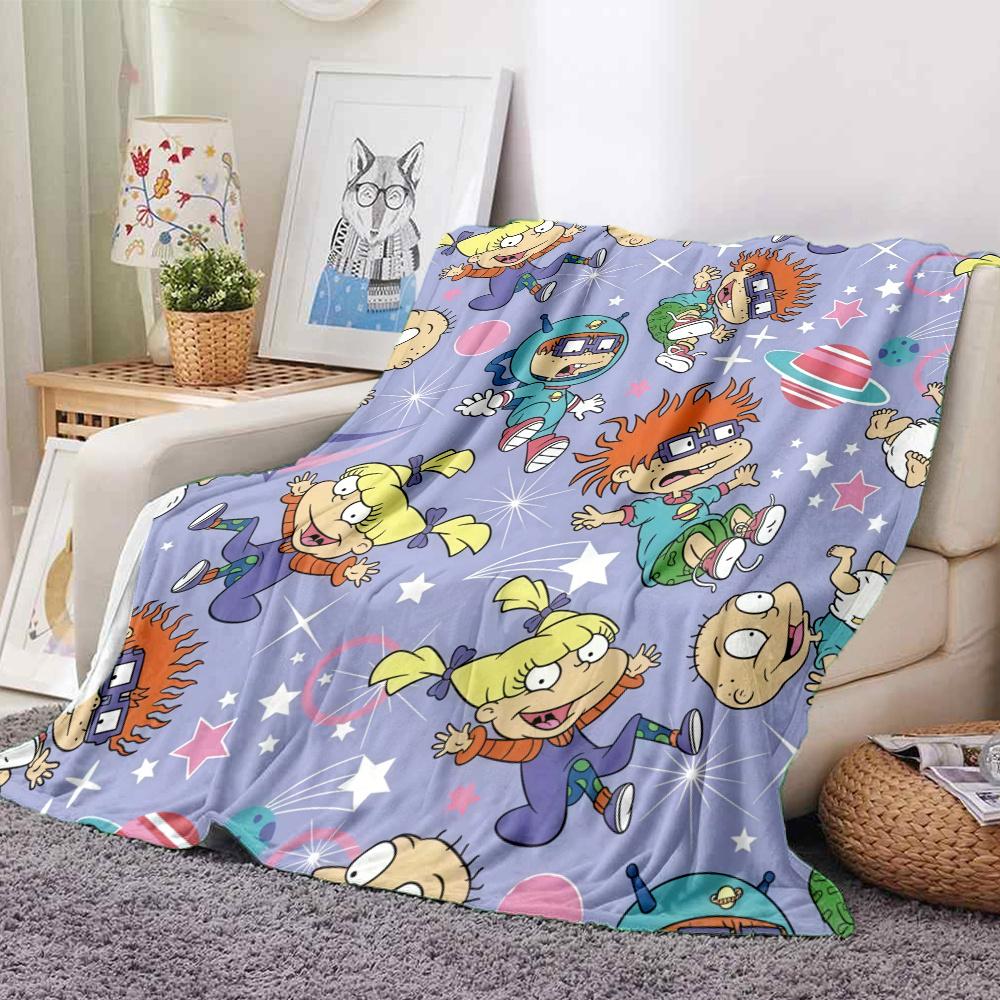 Rugrats Flannel Blanket, High quality Comfortable for All Seasons, Home Decor, Warmth and Comfort