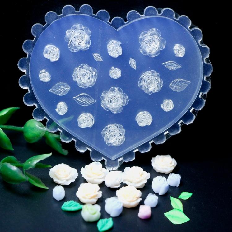 Silicone Flower Nail Art Mold Embossed Jewelry Mould Handmade Crafts Making Mold