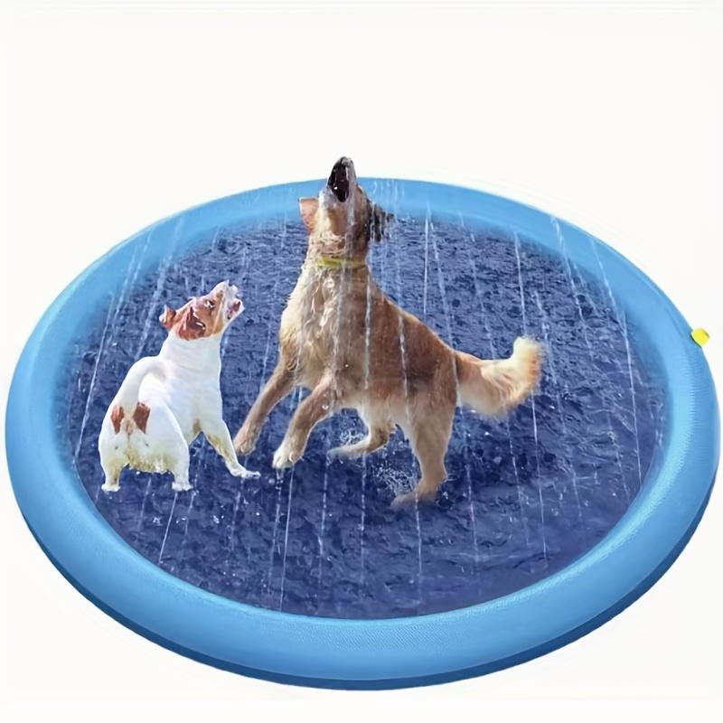 Heavy-Duty Outdoor Pet Bathing Basin with Spray Function - Non-Slip Dog Water Play Mat, Thick PVC Material, Full-Body Coverage