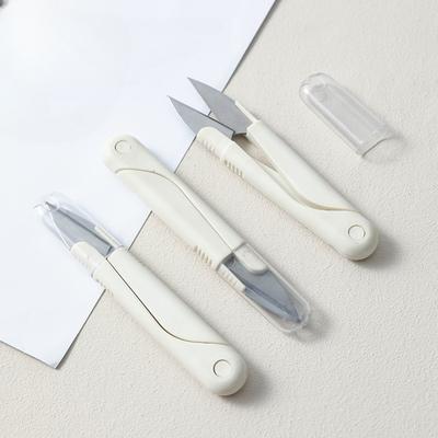 Edelstahl-Federschere mit Hülle Tragbare Fadenschere Fischfadenschere Nähschere Kreuzstichschere Schneiderschere
