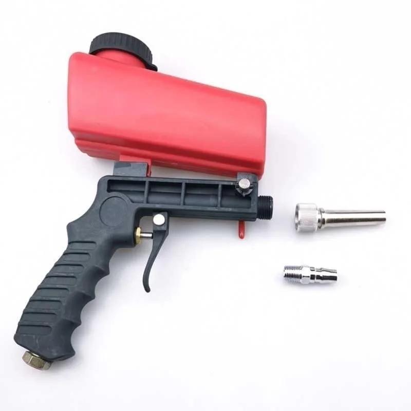 Portable Aluminium Pneumatic Sandblaster Spray Gun Sand Removal Blasting Power Machine Gravity Sandblasting Gun