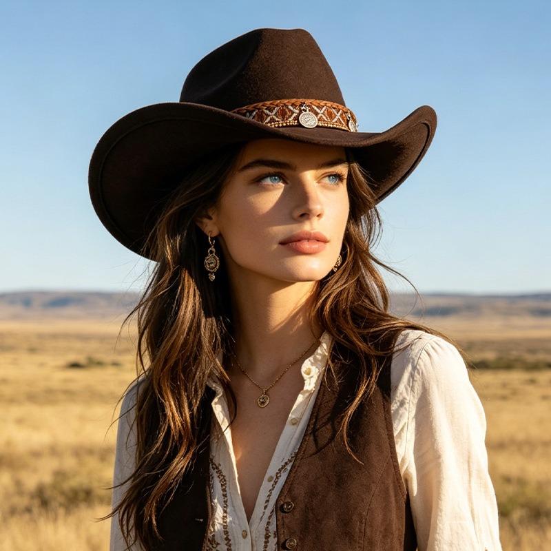 Women S Unisex Panama Hat Western Jazz Style Hat Winter Autumn