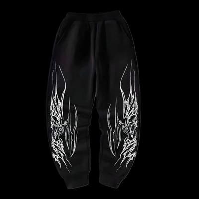 Fitness Sports High Street  Harajuku Y2K  Men Women Loose Fit Dragon Soul Dark Trendy Streetwear Trousers