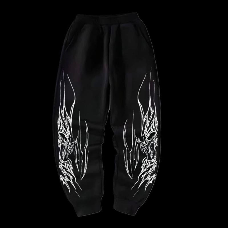 Fitness Sports High Street Harajuku Y2K Men Women Loose Fit Dragon Soul Dark Trendy Streetwear Trousers
