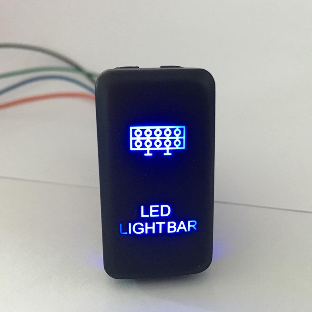 12V Albastru 2LED Înlocuire Auto 2 Moduri ON-OFF Comutator Lumină LED cu Buton Apăsător