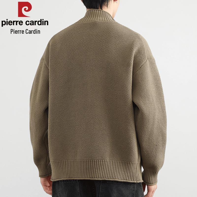 Pierre Cardin Men's Stand Collar Zipper Knit Cardigan Jacket