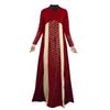 Vintage Muslim Kaftan Abaya Dress With Long Sleeves For Women