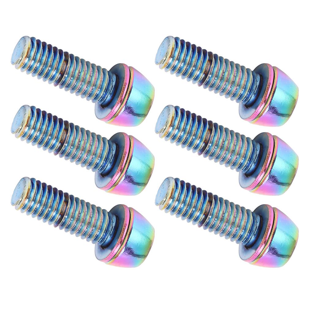 KRSCT 6pcs Cycling Stem Screws with Washers Stainless Steel Bolts Screws for Mountain Cycle Steering Handlebar M6