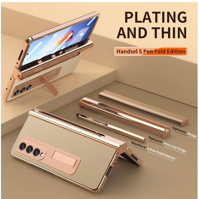 Fold 4 Case With Pen Slot S Holder Full Coverage Shockproof Leather PC Cover Galaxy Z 5 3 2