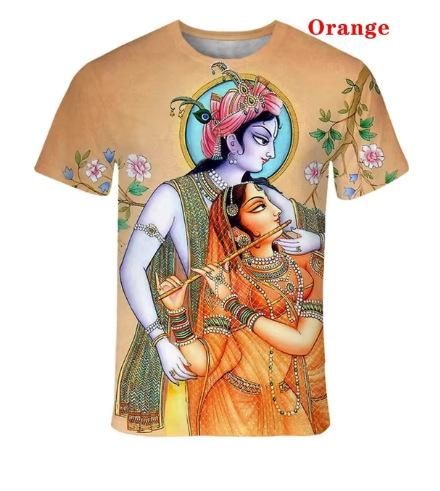 Summer Men's and Women's 3D Printing Hindu God Shiva Cool Fashion T-Shirt Fun Shiva Short