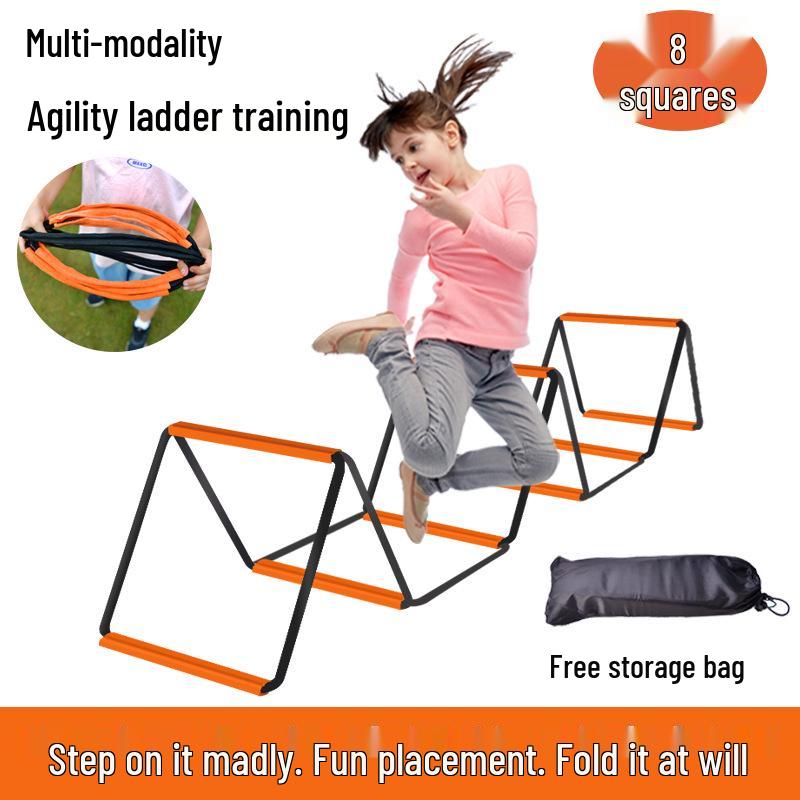 Multifunctional Kids' Exercise Ladder: Folding Hopscotch, Rope, Butterfly, and Hurdle Ladder