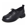Small Leather Shoes Women's Autumn New Round Head Lace-up Flat Shoes Comfortable College Style Single Shoes