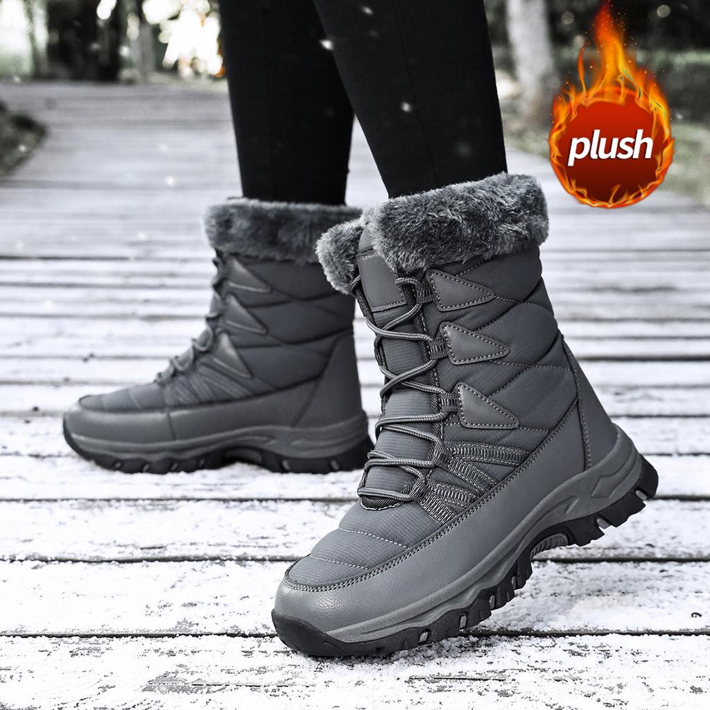 TUINANLE Warm Winter Plush Boots Women Snow Boots Comfortable and Casual Ladies Cotton Shoes
