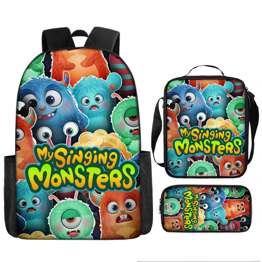 Monster music cartoon animation primary school third or fourth grade light burden reduction primary and secondary school students storage bag