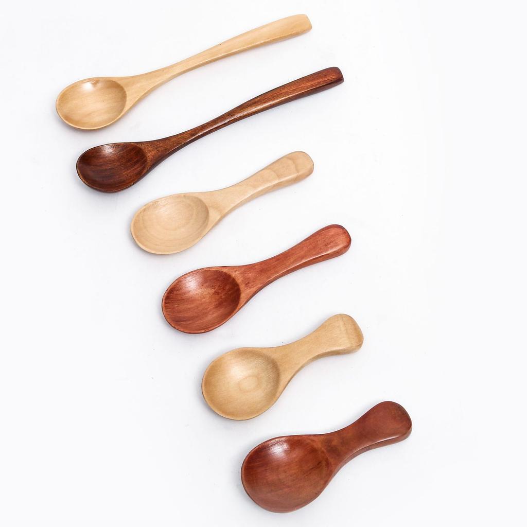 Wooden Spoon Children Cute Small Soup Spoon Dessert Cold Drink Spoon Honey Spoon Rice Spoon Girls Tableware