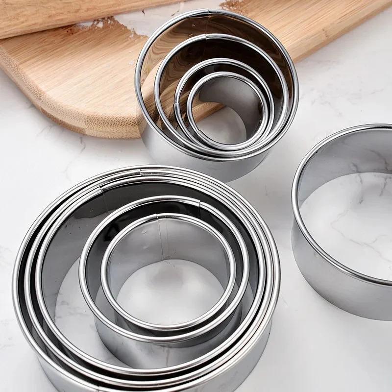Round Biscuit Mold Stainless Steel Dumpling Skin Cutting Mould DIY Cake Pastry Baking Cutting Maker Tools Kitchen Gadgets