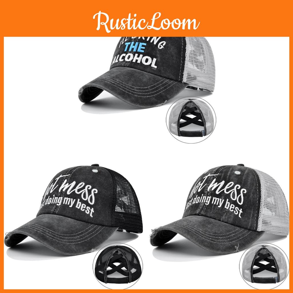 Men's Embroidered Baseball Cap Adjustable Sunshade Wide Brim Hat Summer Letter Elements Geometric Pattern