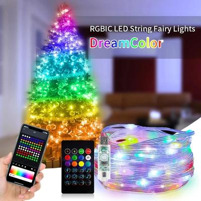 LED Christmas Outdoor Decorative Strip Light Strip With RGB IC IDeal Bluetooth APP Control WS2812B LED Fairy Tale Light String