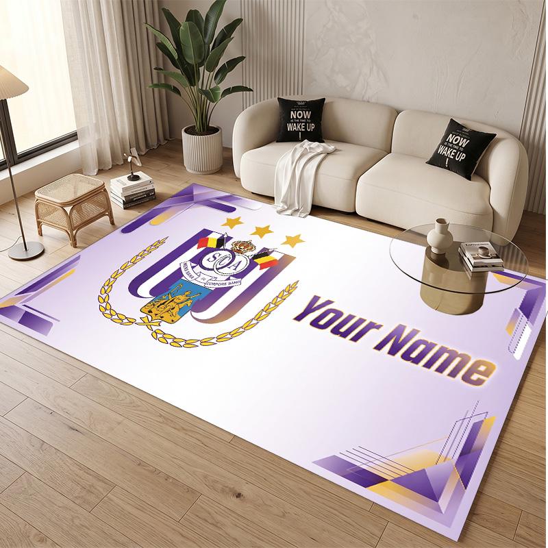 Personalized Crystal Velvet Carpet Anderlecht FC logo Pattern Non Slip Floor Rug