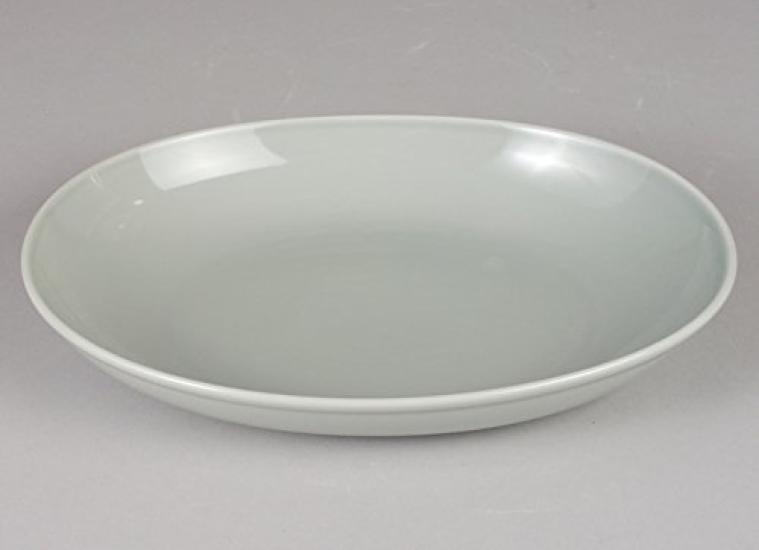 Nishikai Töpferei Hasami Ware Gewöhnlich Gewöhnliche Schale Schale Oval Grau Durchmesser 27cm Mikrowellen- und Spülmaschinenfest Hergestellt in Japan 13239 ca.