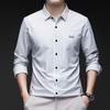 Men's Spring Autumn Long Sleeve Tops Blouse Shirts Windbreaker Casual Striped Shirts Undershirts For Men Streetwear Formal Clothes