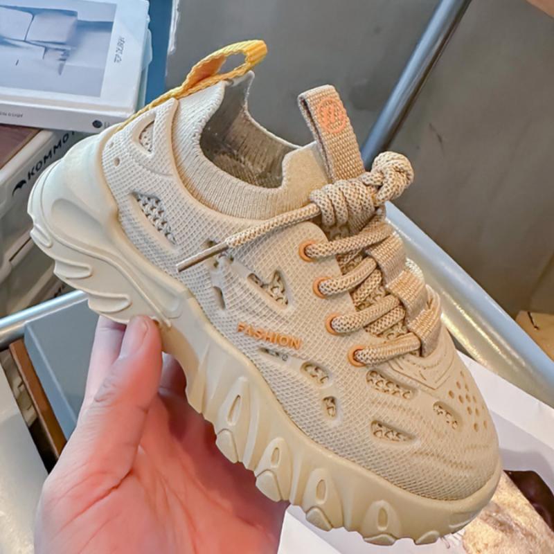 

Детская обувь Кроссовки для мальчиков и девочек Весна и осень Новые сетчатые дышащие кроссовки Износостойкие повседневные кроссовки с мягкой подошвой 29 бежевый