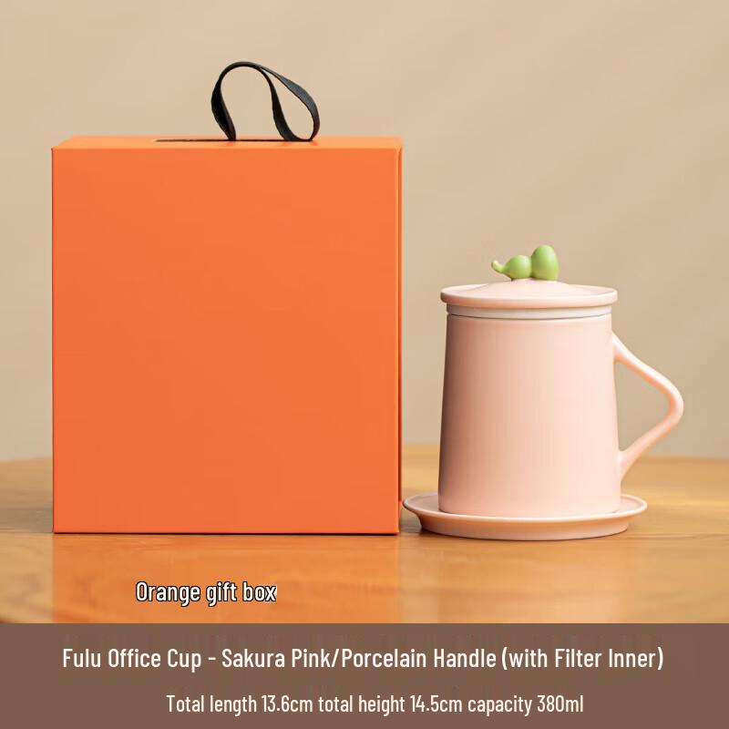 Dong Ci Ren Fu Lu Ceramic Tea Cup with Lid