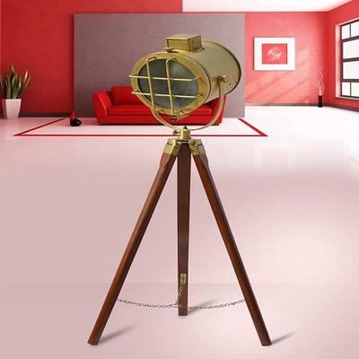 Handmade  Non-Adjustable Spot Light Lamp with Brown Tripod 101.6 Cm