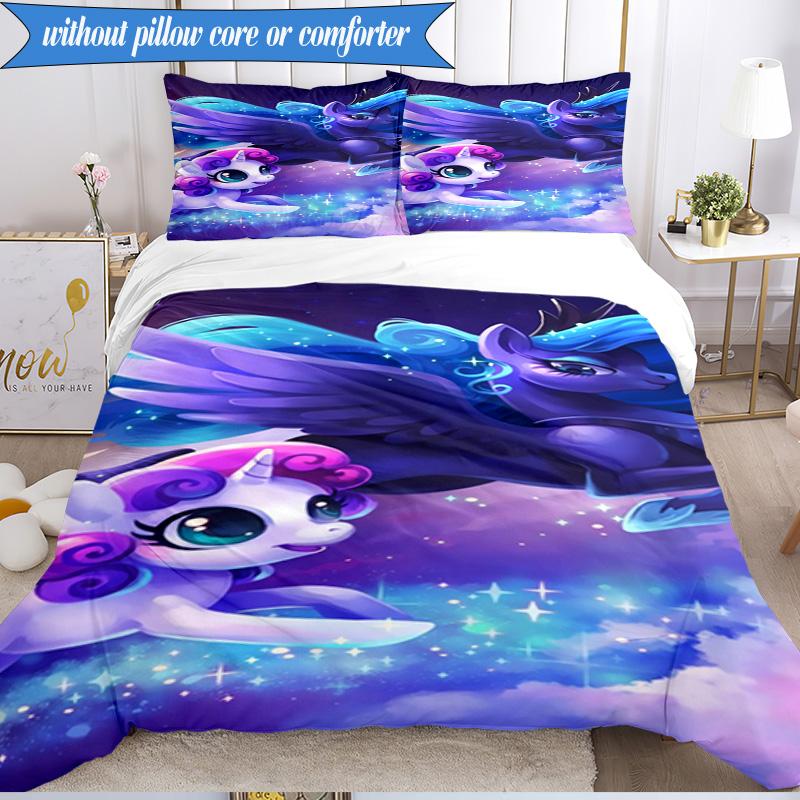 Colorful Unicorn 3pcs K-pop Music Group Bedding set,Ideal for Bedroom, Dormitory,Including Duvet Cover And 2pcs Pillowcases,Fan Gifts