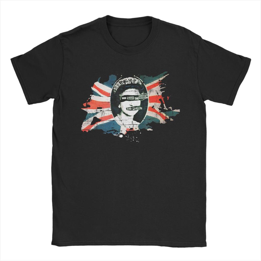 Sex Pistols Official God Save The Queen Red Stamp TShirt Unisex Vintage Round Collar Short Sleeve T Shirts 4XL 5XL Tops