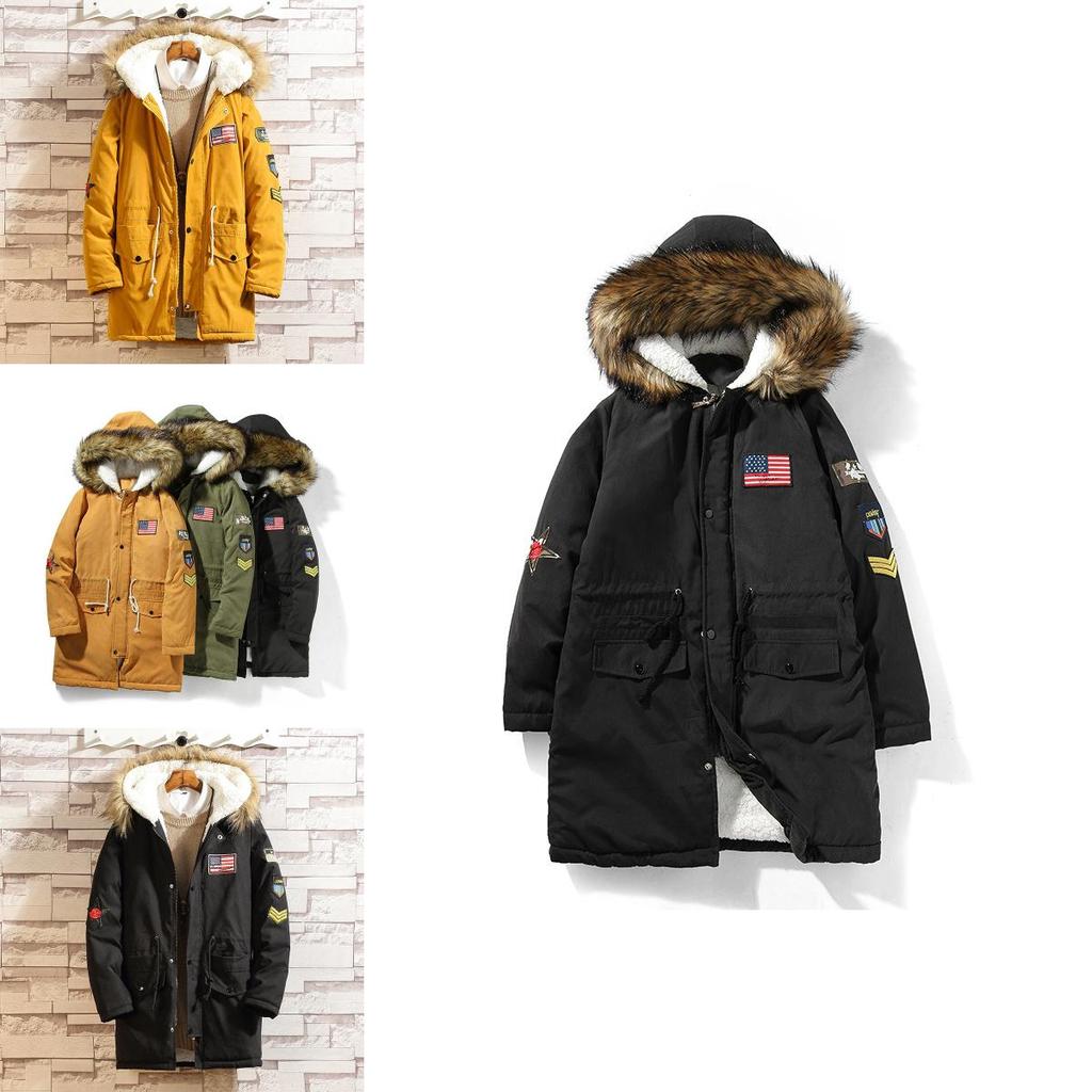 Premium Quality Men's Winter Fur Hooded Long Flight Jacket Fleece Coat For Ultimate Warmth