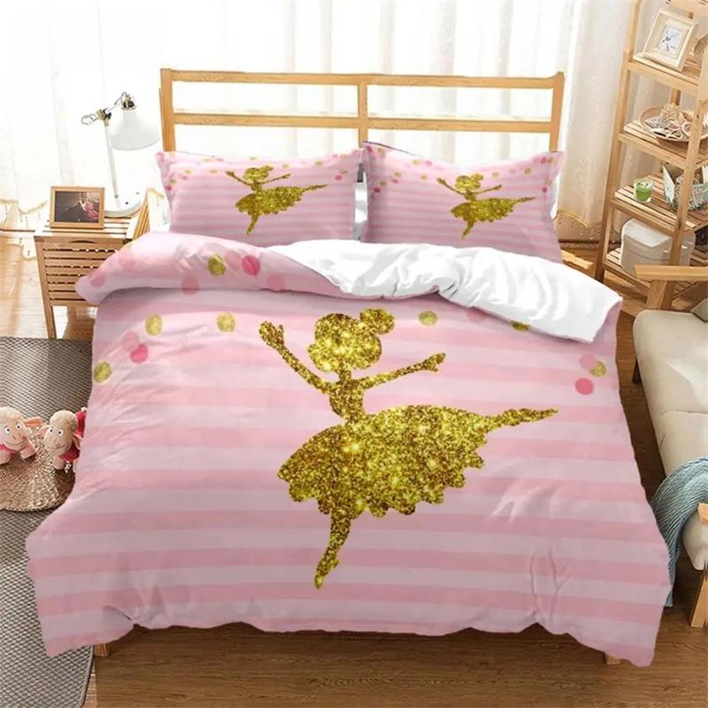 Ballet Girls Minimalist Fashion Bed Three Piece Set Customizable Bedding Set Soft And Comfortable Comforter Bedding Sets