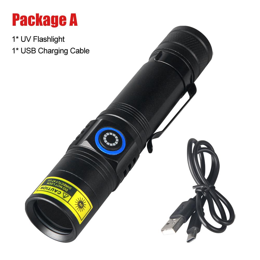 5W 365nm UV Black Light Torch Rechargeable High-Intensity 365nm UV Flashlight Ultraviolet Detector for Jade Money Pet Stain Tool