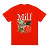 MILF Ich Liebe Frösche T-Shirt Lustiger Frosch Amphibienliebhaber Vintage Unisex T-Shirts Herren Baumwolle Übergroß Kurzarm T-Shirt