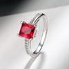 POMOiii Four Prong Square Zircon Ring Jewelry Wedding Party Gift