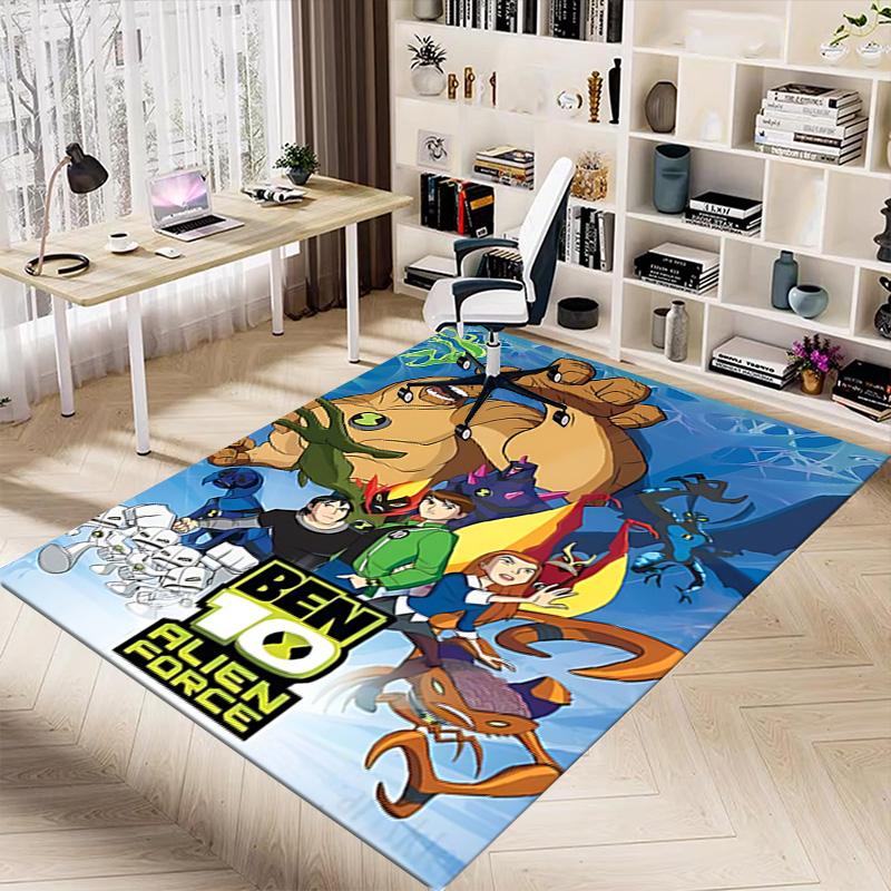 1pc Ben Hero Adventure Carpet for Playroom Bedroom Living Room Sofa Home Decor,kids Game Area Rug Non-slip Floor Mat Y730159