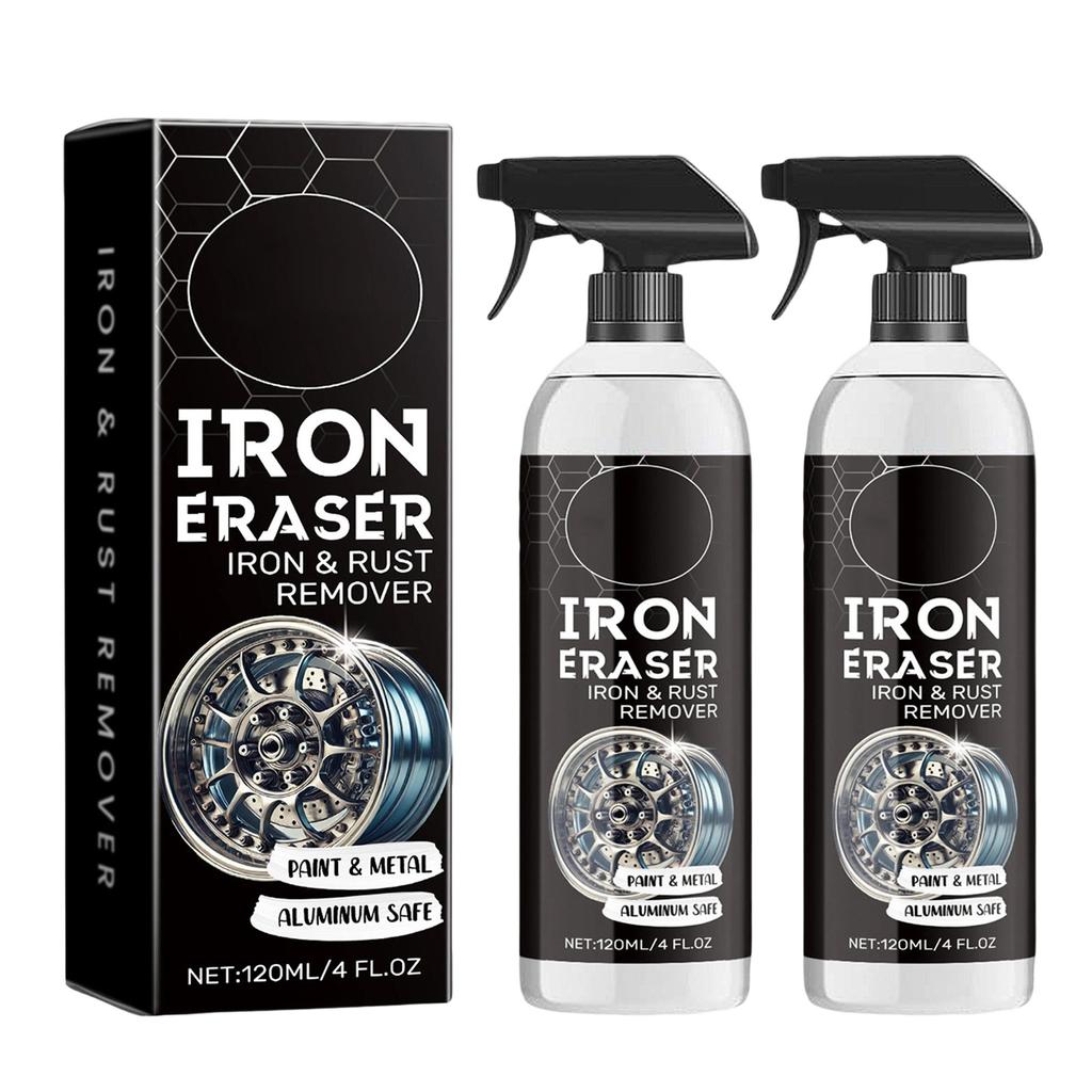Gomme à Rouille Fer Spray Nettoyant Fer et Rouille 120ml Sûr pour Peinture Aluminium et Surfaces Métalliques Nettoyant Rouille Efficace pour Usage Automobile