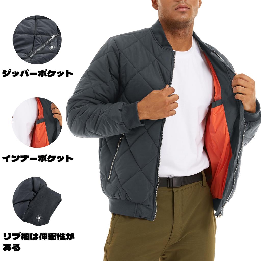 TACVASEN Windproof Plus Size 3XL Men's Jacket, Workwear, Jumper, Winter, Motorcycle, Sports, Warm, Casual, Size, Blouson, Padded, Gray,