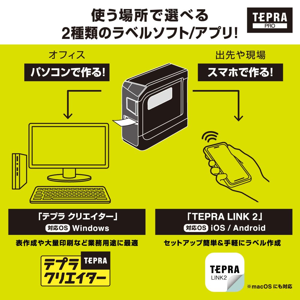 King Jim Tepra PRO Label Printer for PCs and Smartphones Label (SR-R5600P) (Compatible Width 4-24mm)