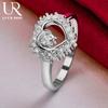 925 Sterling Silver AAA Zirkonový prsten ve tvaru srdce Módní svatební šperky