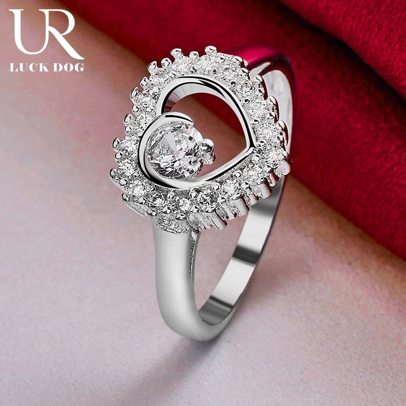 925 Sterling Silver AAA Zircon Heart-shaped Ring Fashionable Wedding Jewelry