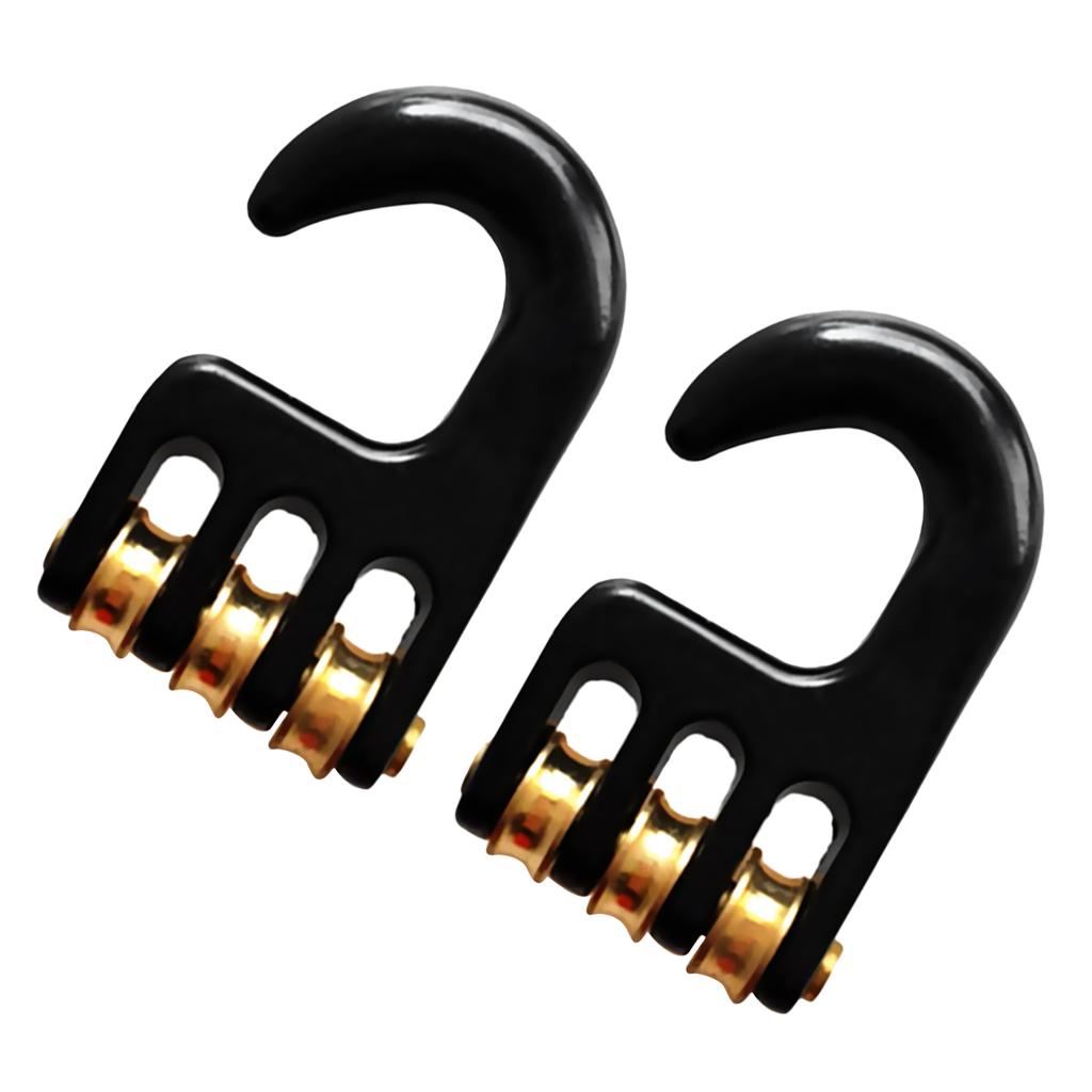 1 Pair of Alloy Windsurf Rigging Pulley Hooks with 3 Rollers - Supplies Parts Windsurfing Equipment