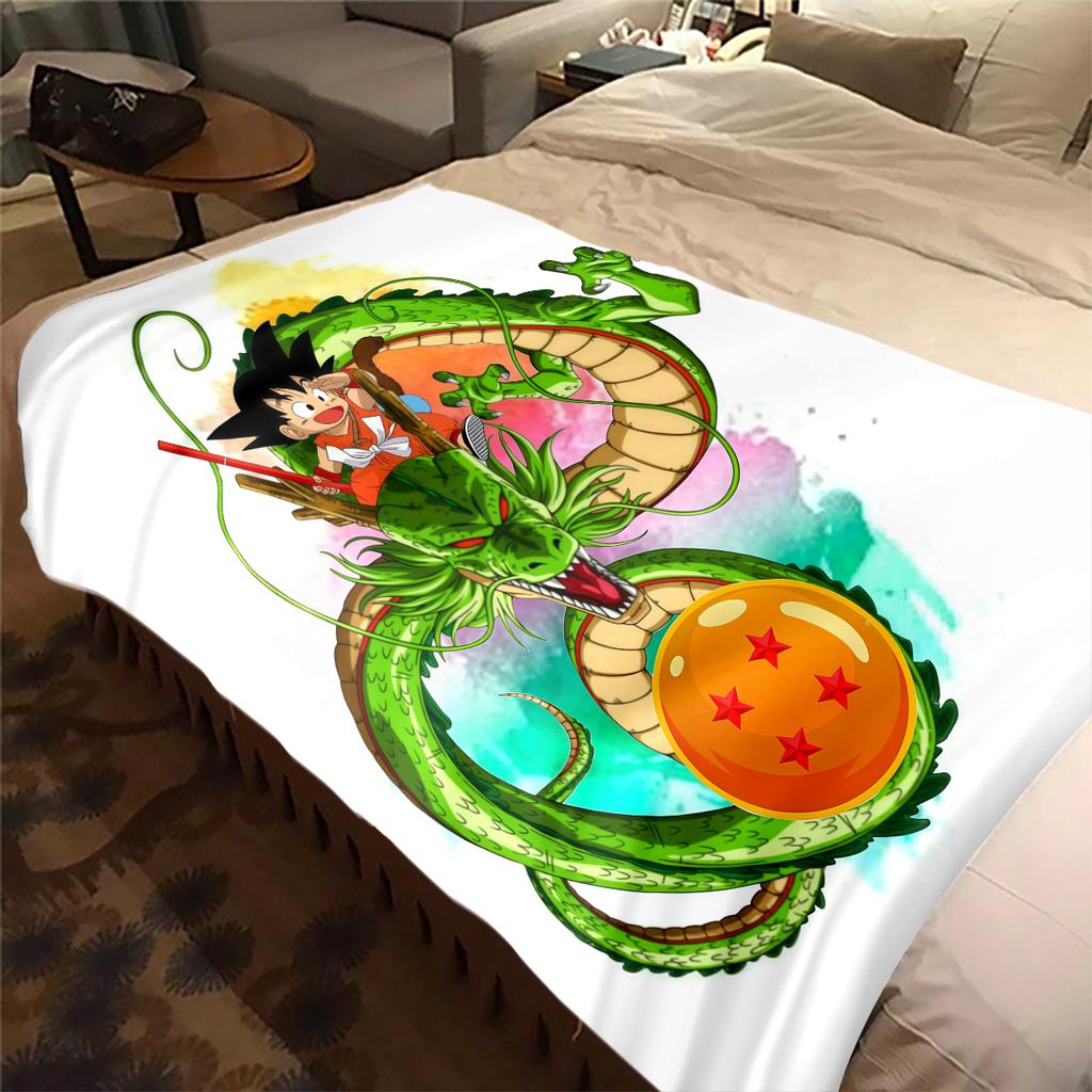 1 Stück Shenron Druck Flanelldecke, Hohe Qualität für alle Jahreszeiten, Heimdekoration, Wärme und Komfort, Perfekt für Weihnachtsgeschenke