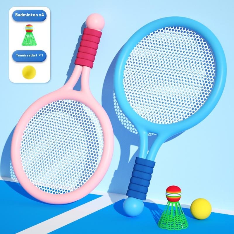 1 Setlightweight Children Tennis Badminton Tennis Racquets Kids Badminton Rackets Kit Parent Child Interactive Toys For Children