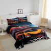 Feelyou Boys Race Car Twin Size Bedding Set Kids Racing Car Comforter Extreme Sports Comforter Set for Teens Cool Car Comforter Car Room Dec