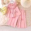 Sweet Set Girl's Spring/Summer Children's Sleeveless Bow Top + Trousers Two-piece Set