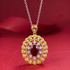 New S925 Italian Craft Palace Style 6 * 8 Necklace Pendant Wedding Jewelry