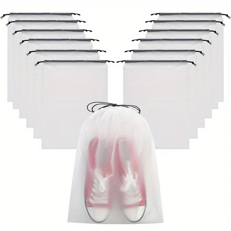 Portable Shoe Drawstring Eco Storage Bag for Sundries Travel Makeup Bag Waterproof Transparent Plastic Storage Bag