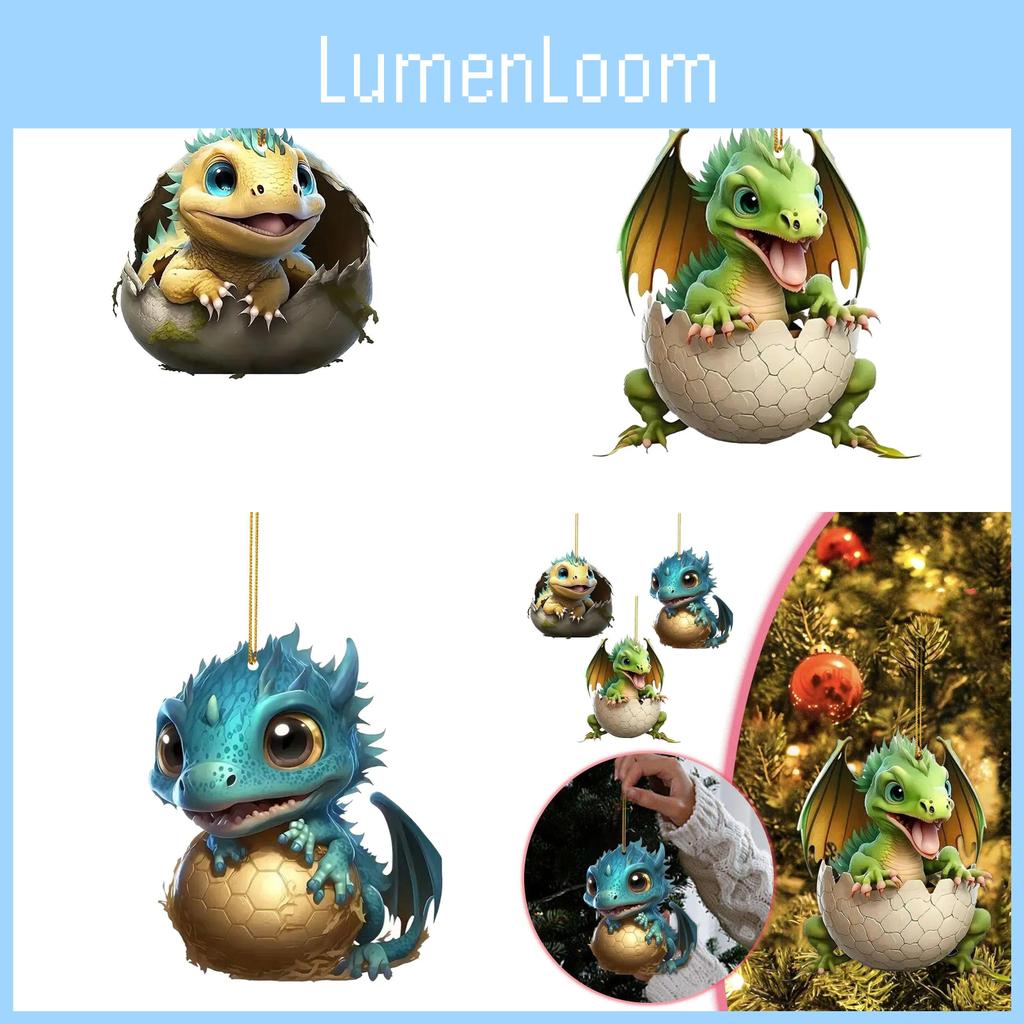 Adorable Acrylic Cartoon Dinosaur Car Hanging Ornament For Home Holiday Decor